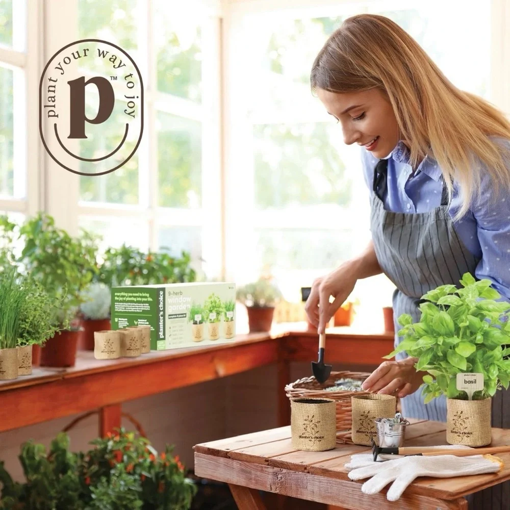 9 Herb Indoor Window Garden Kit - House Plants Seeds Great Unique Gift Ideas